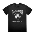 Death Row Rooster White Print Black Tee
