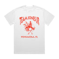Death Row Rooster Red Print White Tee